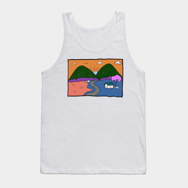 kids drawing mountains Tank Top by Genetics art